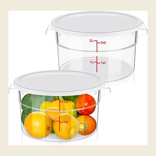 Dough Proofing Containers, 2 Qt (2-Pack)